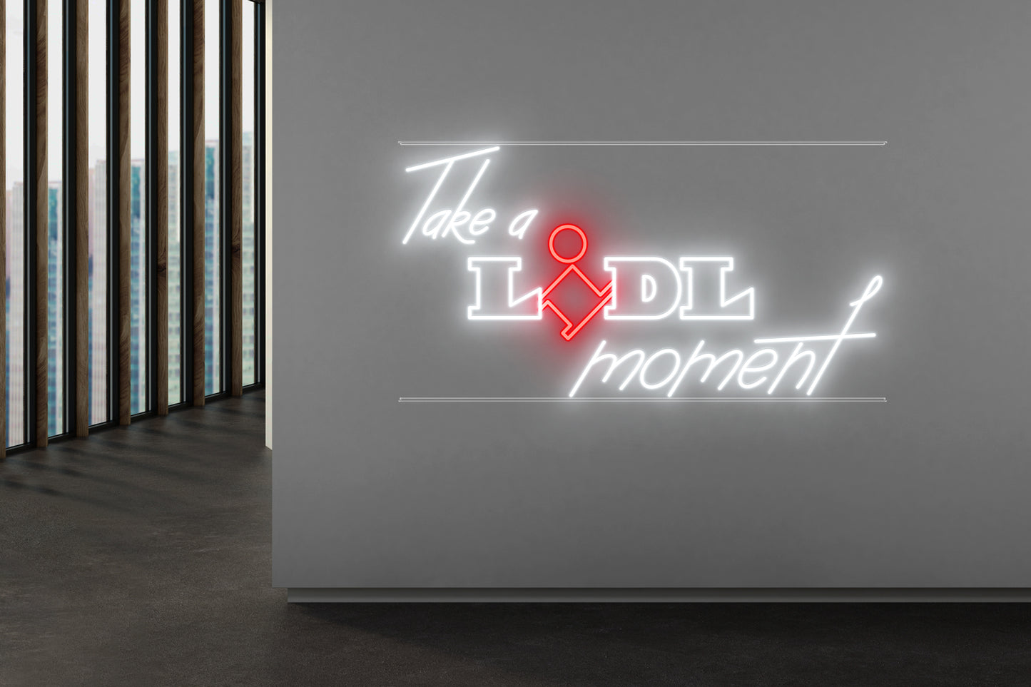 IP67 Outdoor Neon Sign - take a lidl moment V2