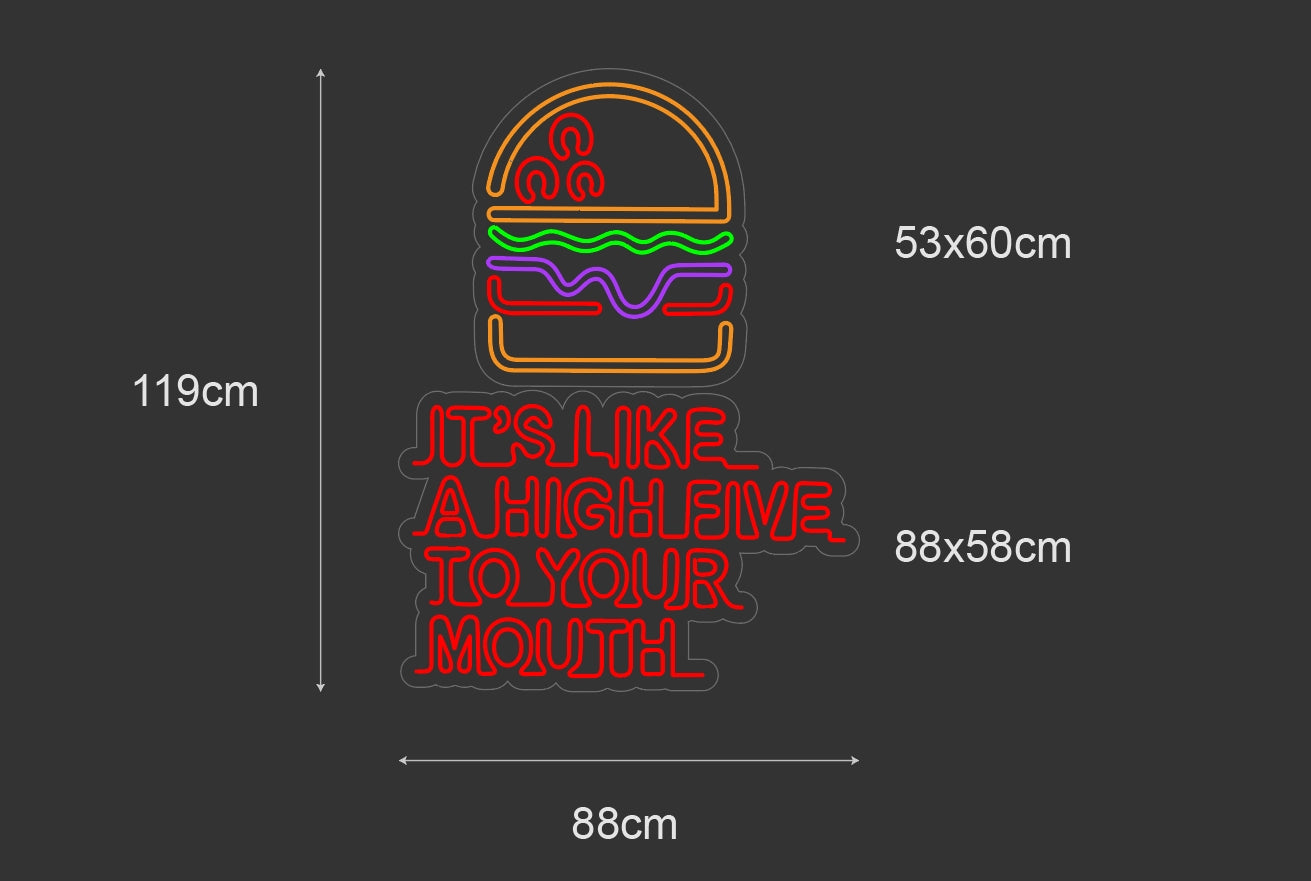 PowerLED Neon Sign (Indoor) - burger its like a high