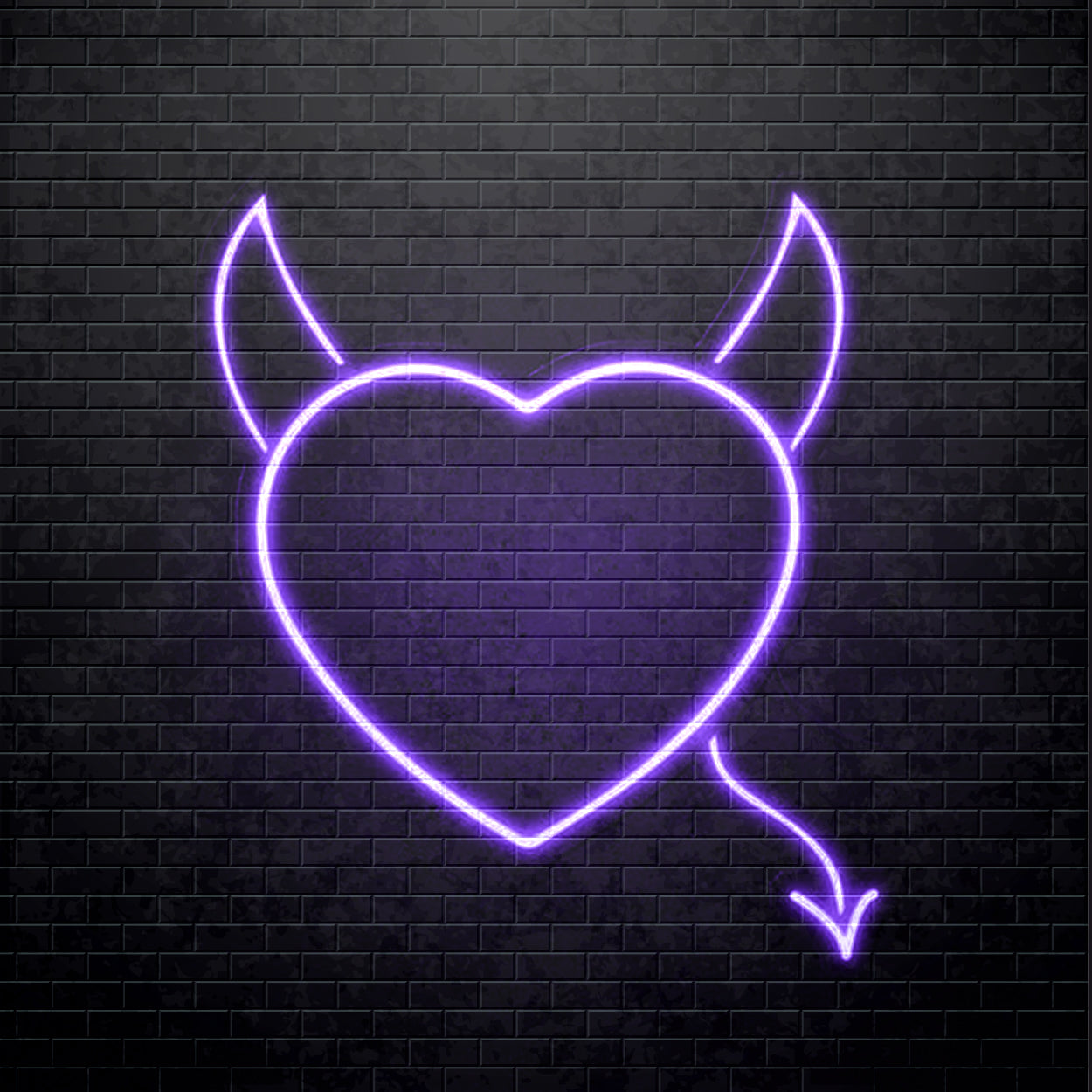 Letrero de neón LED - Corazón diabólico