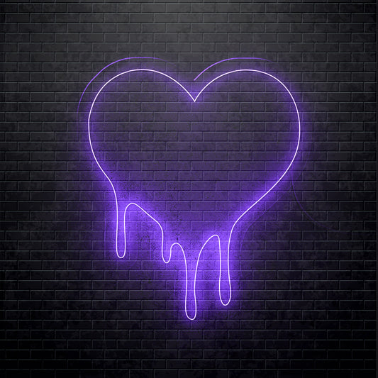 Letrero LED de neón - Corazón derretido