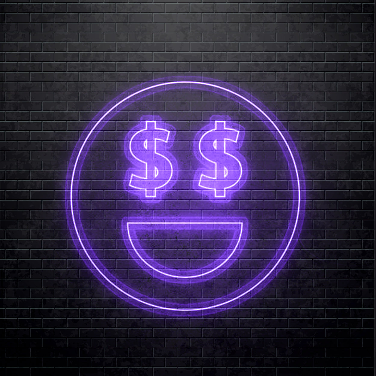 Letrero de neón LED - Signo de dólar Smiley