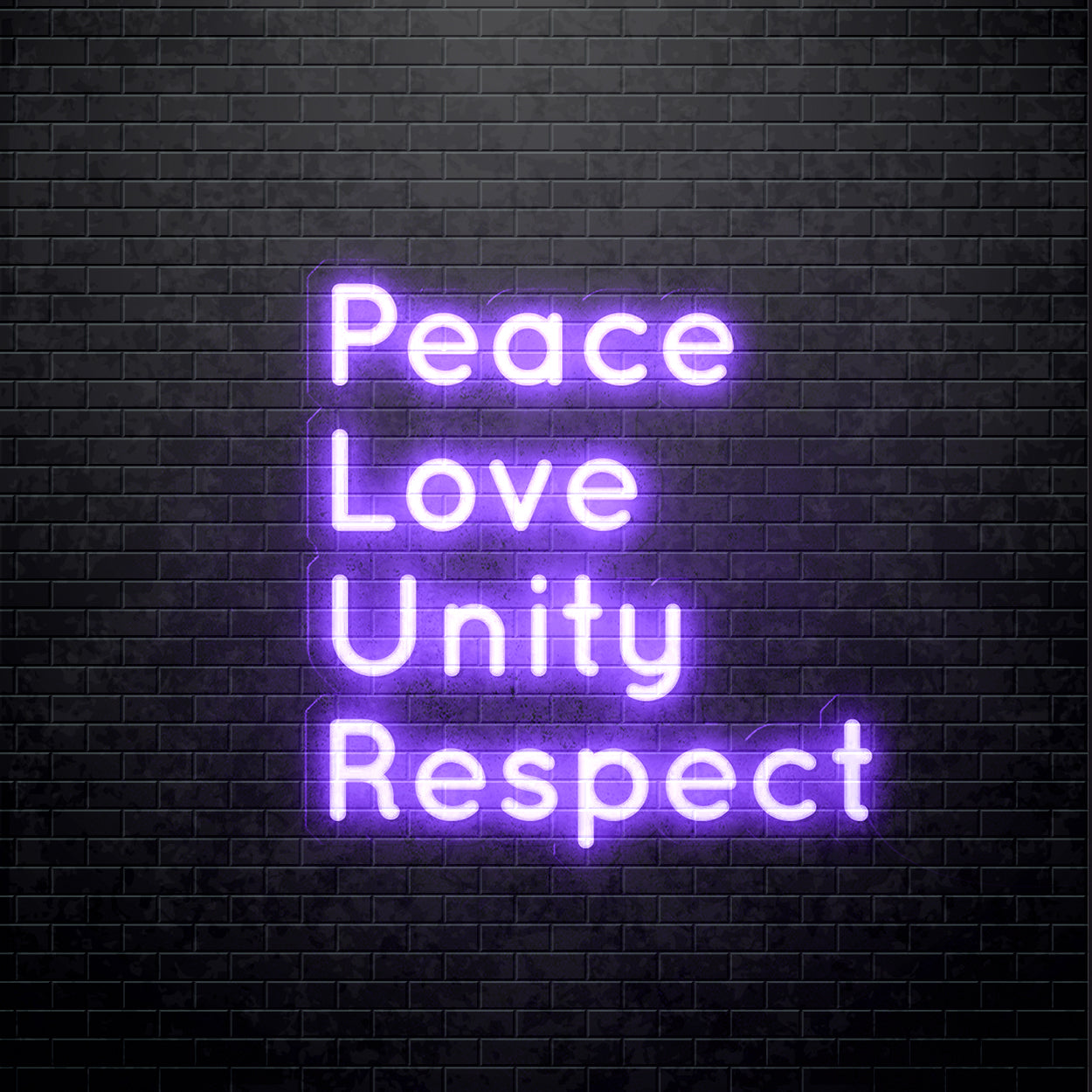 LED Neon sign - Peace - love - unity - respect
